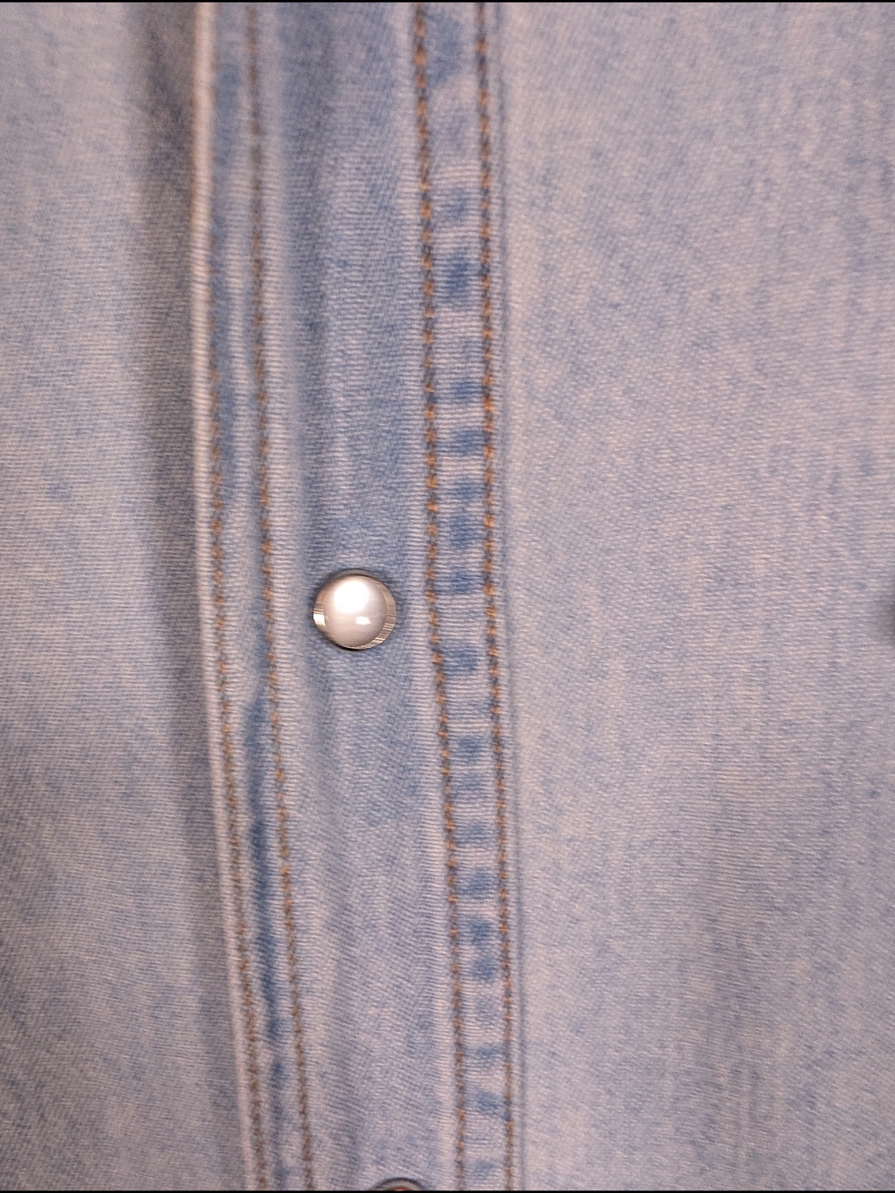 Ely Cattleman Denim Western Shirt Tall Man LT Light Wash Pearl Snap Cowboy - Picture 4 of 8